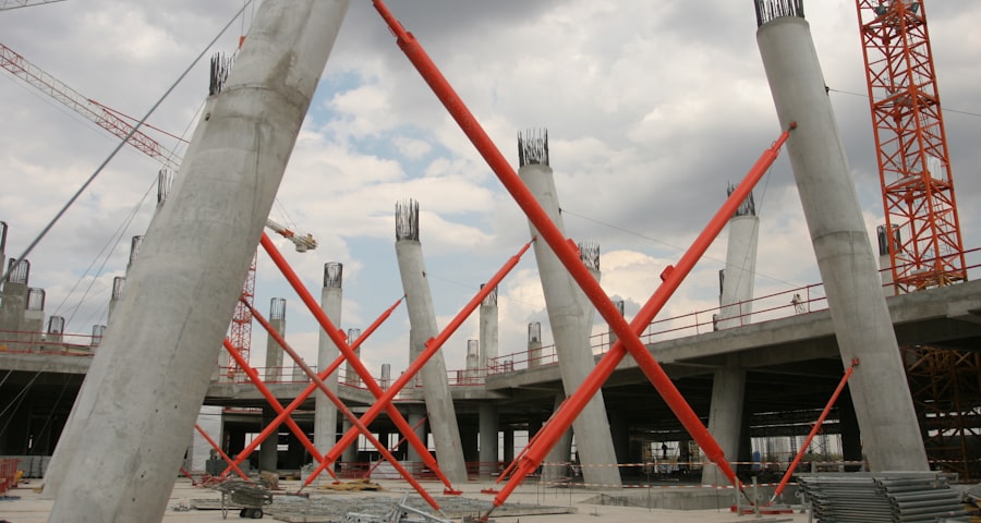Construction crane and building site